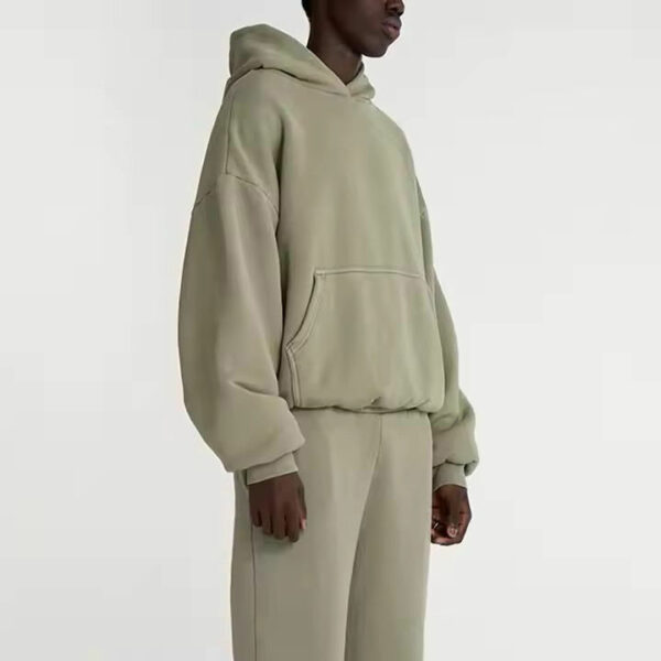 Custom Logo Men s Clothing Oversize Hooded Sweatshirt Heavyweight 100% Cotton Embroidery Patch Pullover Print Pocket Hoodie - 图片 3