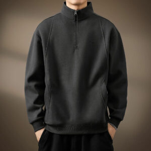 Custom Logo High Quality Men Blank Casual Fleece Gym Comfortable 1/4 Zip Pullover Golf Quarter Zip Pullover