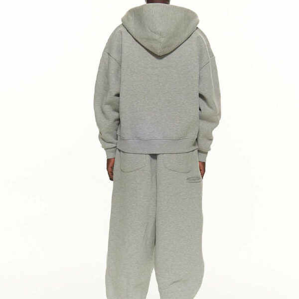500gsm Custom Oversized Unisex Sweatshirt Tracksuit Zip up Hoodies and Sweat Pants Set Tracksuit Sportswear for Sweatsuit Men - 图片 2