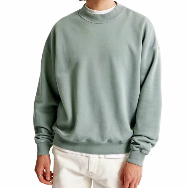 ustom Luxury Quality Men's Sweatshirt Cotton Rib Crewneck Streetwear Drop Shoulder Pullover Men's Hoodies & Sweatshirts - 图片 2