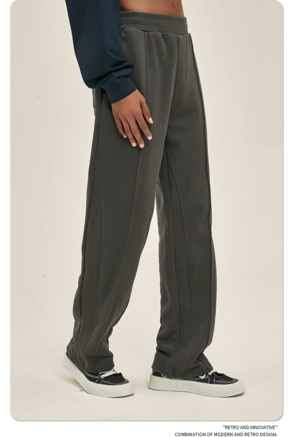 High Quality 365GSM Men's Sweatpants Drawstring French Terry Cotton Polyester Blend Sweatpants Solid Blank Sweatpants for Men - 图片 4