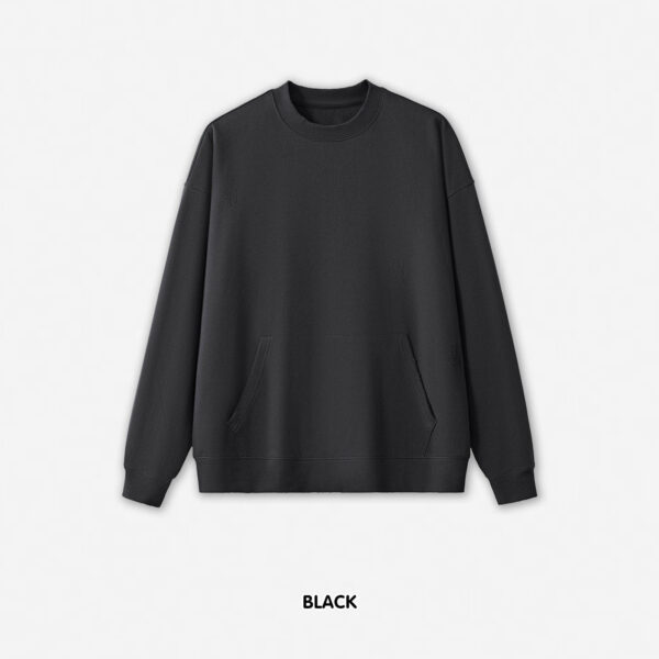 Custom Logo Heavyweight French Terry Mineral Acid Wash Pullover Distressed Crewneck Sweater Sweatshirt Winter Solid Plain Dyed - 图片 3