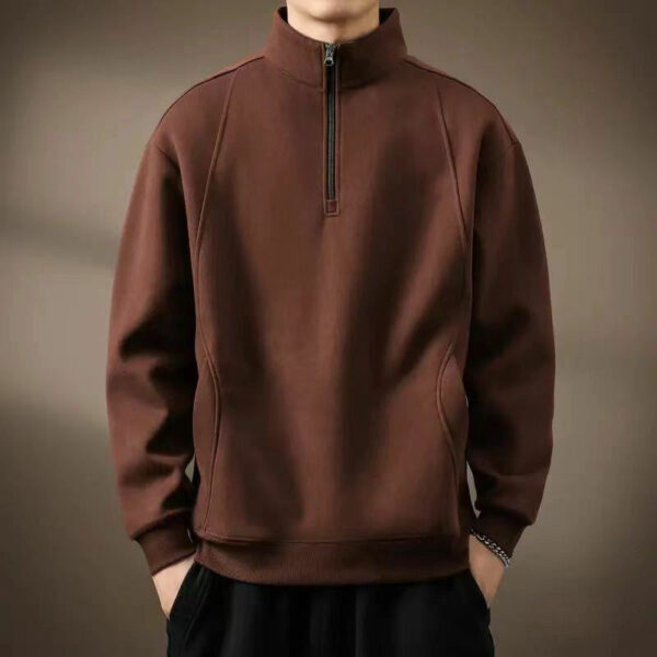 Custom Logo High Quality Men Blank Casual Fleece Gym Comfortable 1/4 Zip Pullover Golf Quarter Zip Pullover - 图片 4