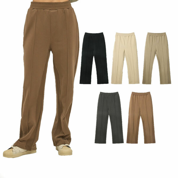 High Quality 365GSM Men's Sweatpants Drawstring French Terry Cotton Polyester Blend Sweatpants Solid Blank Sweatpants for Men - 图片 5