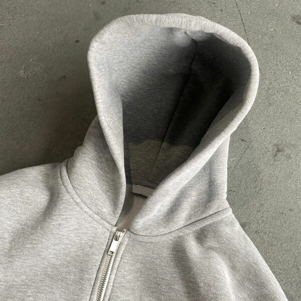 500gsm Custom Oversized Unisex Sweatshirt Tracksuit Zip up Hoodies and Sweat Pants Set Tracksuit Sportswear for Sweatsuit Men - 图片 5