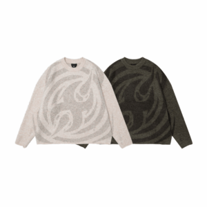 Fall Winter American Retro Fashionable Brand Sweater Distressed Neck Crew Neck Men Women Soft Waxy Knitting Top Heavy