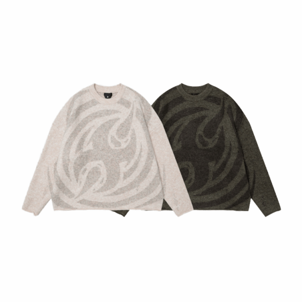 Fall Winter American Retro Fashionable Brand Sweater Distressed Neck Crew Neck Men Women Soft Waxy Knitting Top Heavy